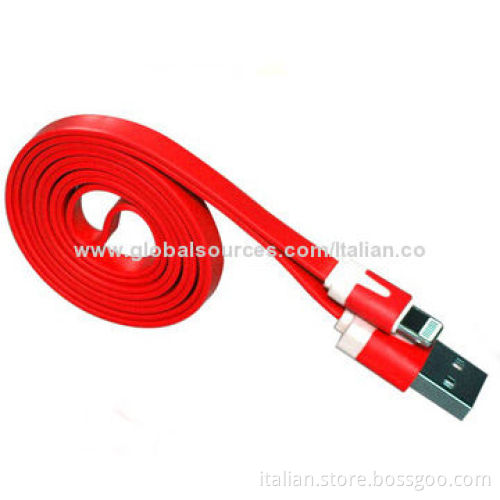 USB cable for iPhone s5 flat, colorful, noodle